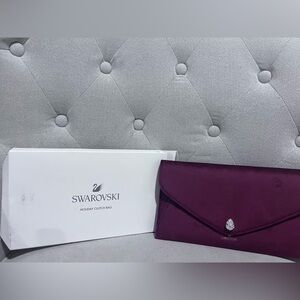 NWT Swarovski burgundy Holiday Clutch